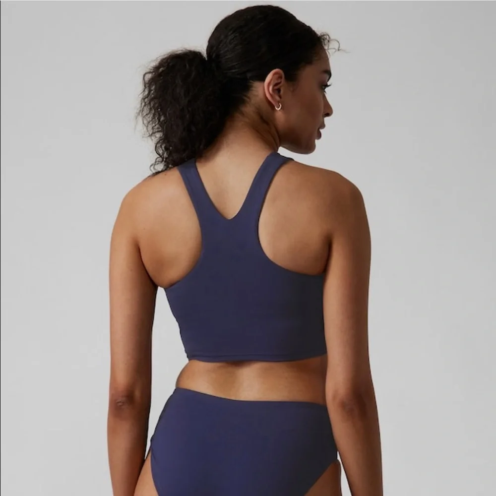 💙 Athleta Conscious Crop Bikini Top A-C // Dress Blue